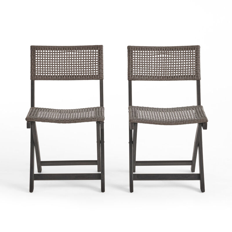 Merax Outdoor Wooden Bistro Chairs of 2 PCS