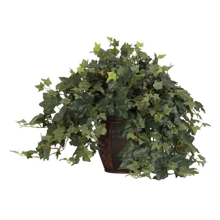 HomPlanti Puff Ivy w/Decorative Vase Silk Plant