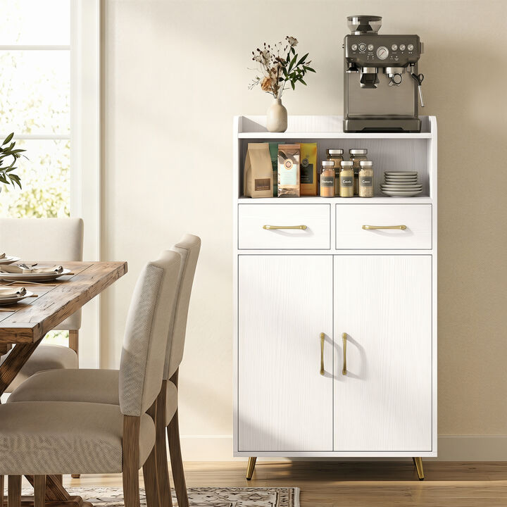 Bathroom Storage Cabinet with 2 Drawers and 2 Doors