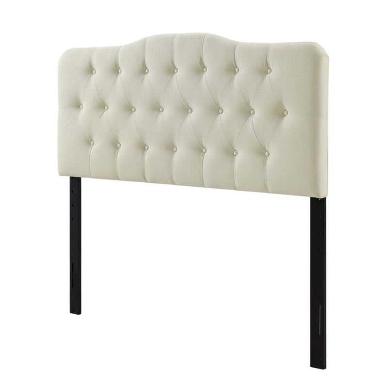 Upholstered Queen Fabric Headboard with Padded Design and Sturdy Construction image number 0