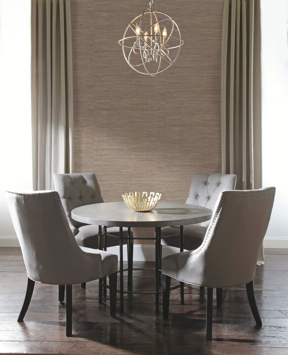 Lustrous Grasscloth Silver & Taupe Wallpaper (Set of 2)