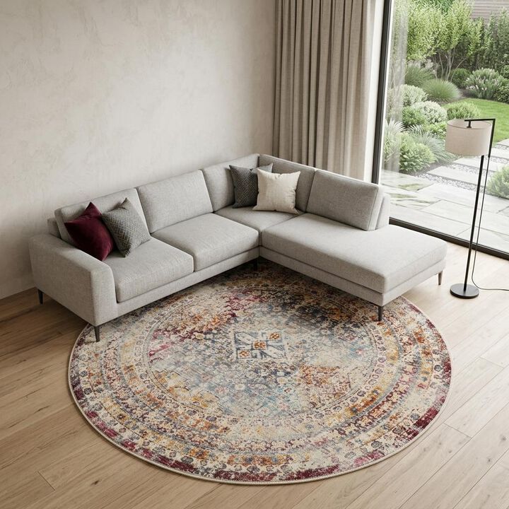 HomeRoots Abstract Non Skid Area Rug