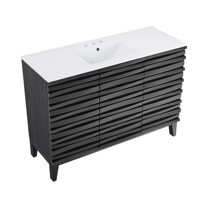 Cascade 48 in. Bathroom Vanity with 3-Hole Ceramic Sink Top