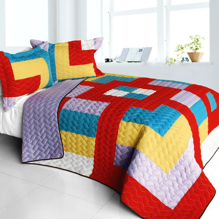 Vermicelli Quilted Patchwork Bedding Set Queen Size Second Space Design