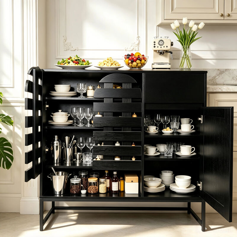Turzip Woven Door Accent Cabinets Buffet image number 2