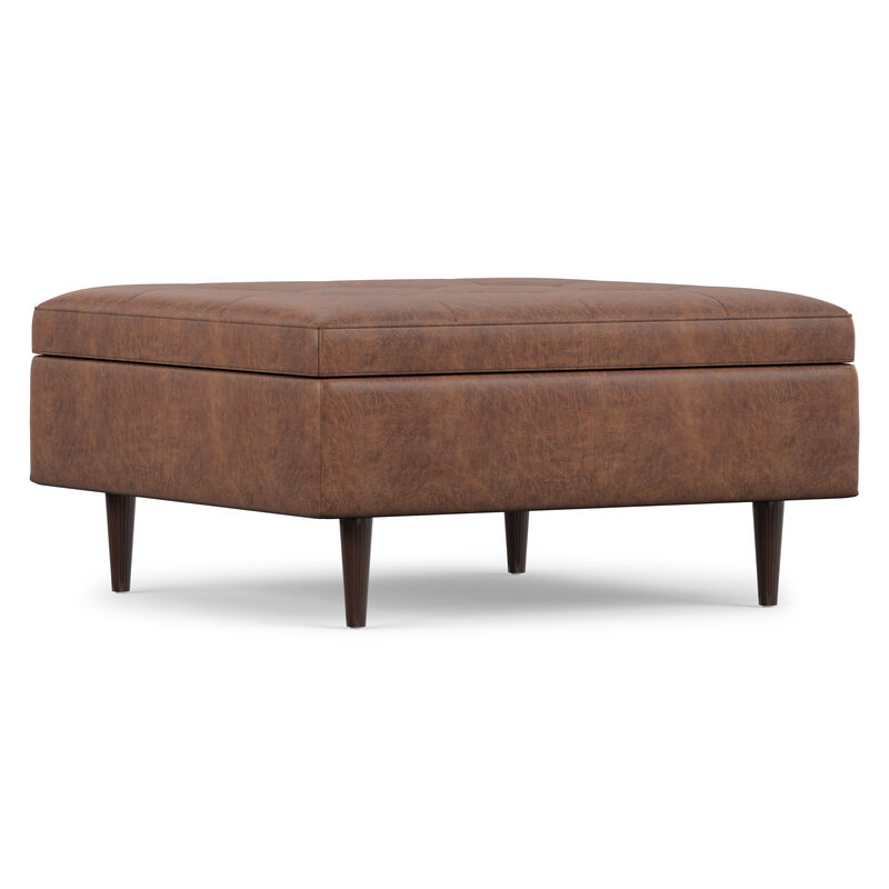 Shay Mid Century Large Square Coffee Table Storage Ottoman image number 7