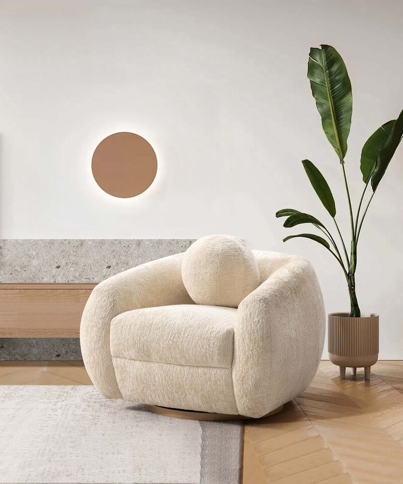 Tribeca Cream Swivel Accent Chair