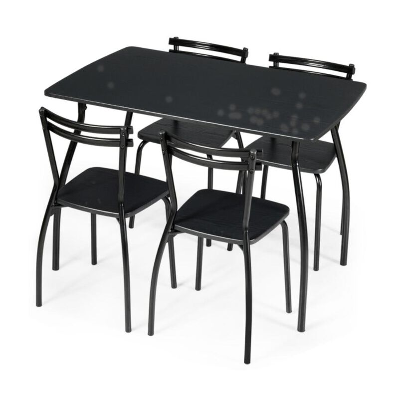 Hivvago 5 Pieces Dining Table Set with 4 Chairs and Backrests