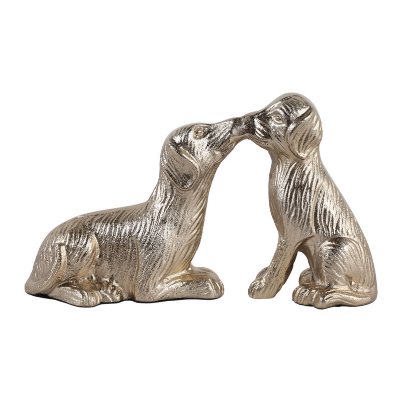 10x6" Kissing Dogs, Gold image number 3