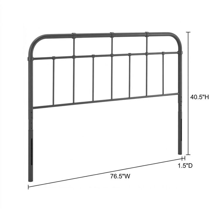 Metal King Headboard with Sturdy Frame and Sleek Minimalist Design