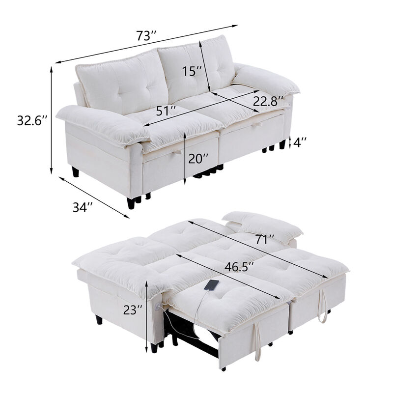 Napnam Convertible Sleeper Couch image number 9