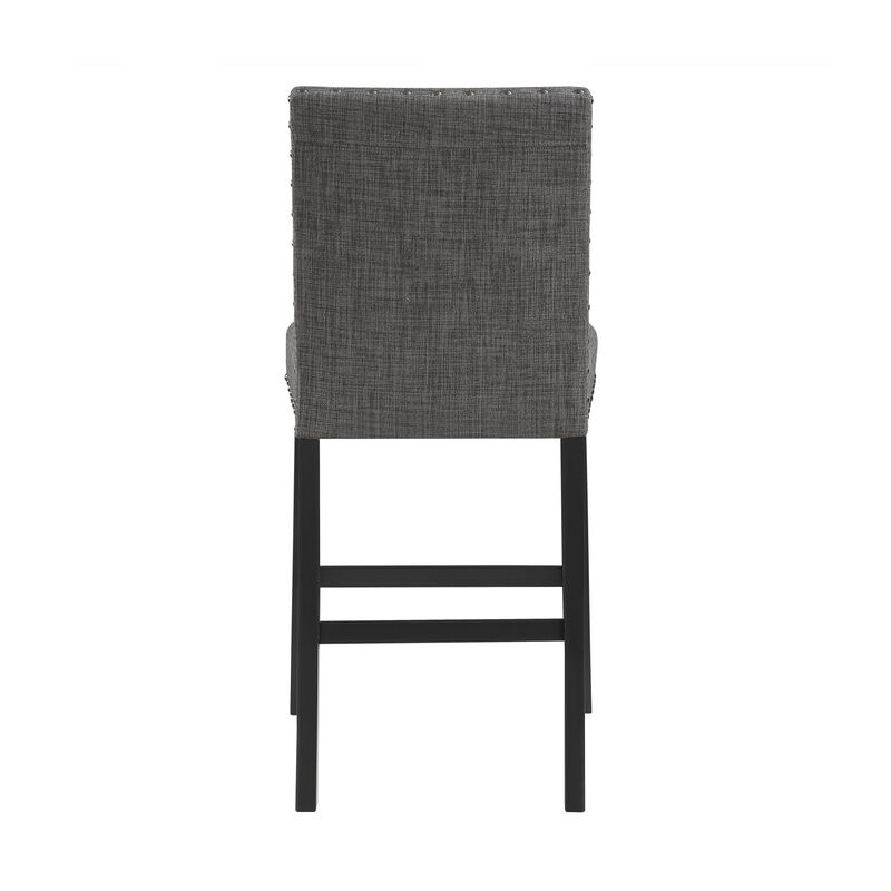 Modern Upholstered Bar Stools Set of 2 image number 1