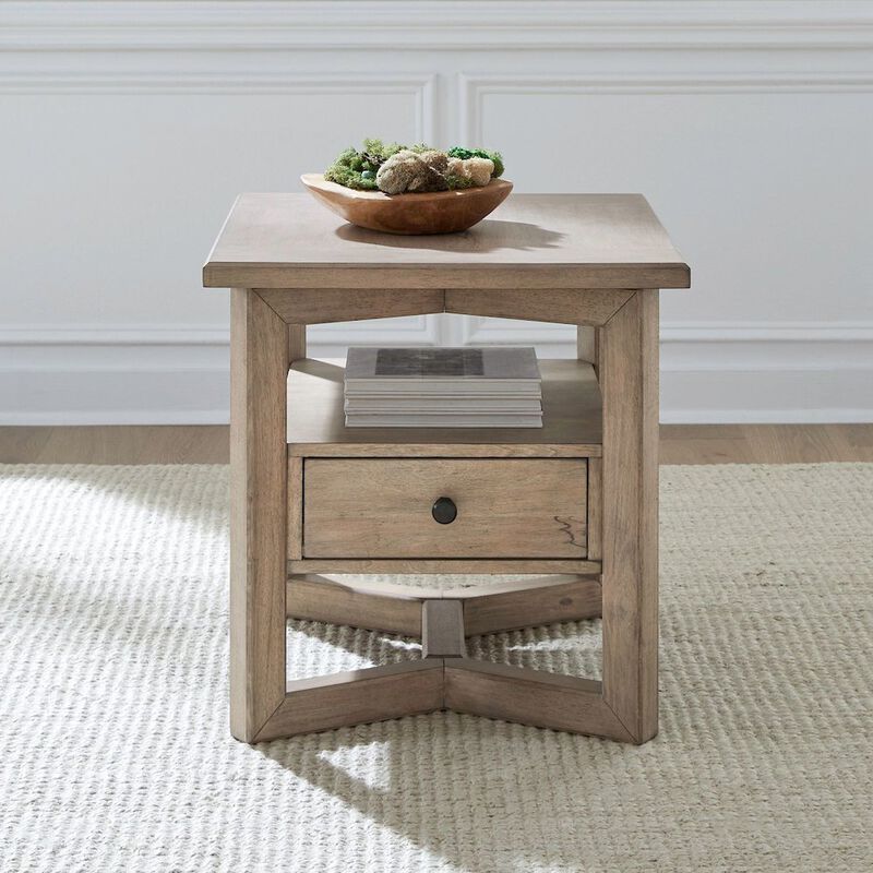 Liberty Furniture 3 Pc Living Room Set - Cocktail Table, End Table Center Trestle - Birch Wood image number 4