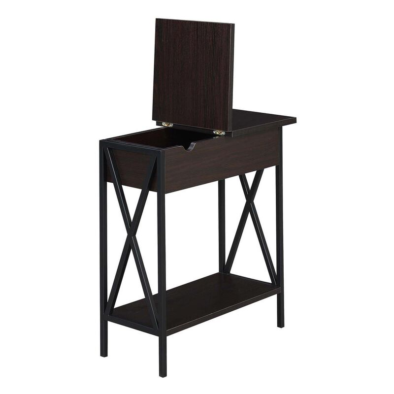 Convenience Concepts Tucson Flip Top End Table with Charging Station