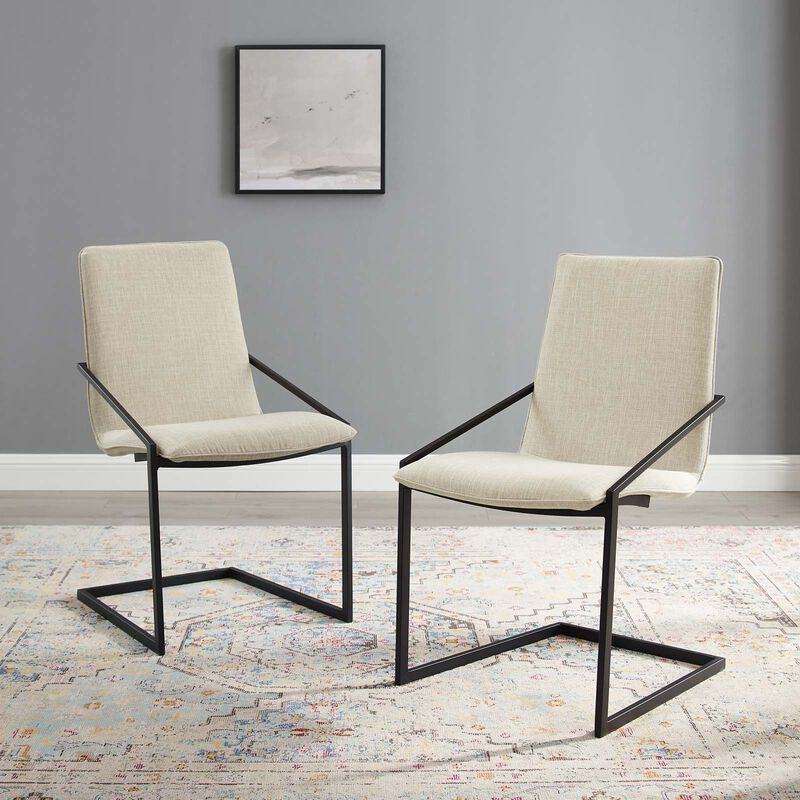 Pitch Dining Armchair Upholstered Fabric Set of 2 image number 6