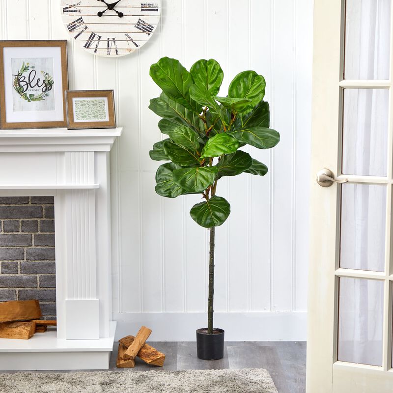 Hivvago 52 Inches Fiddle Leaf Artificial Tree