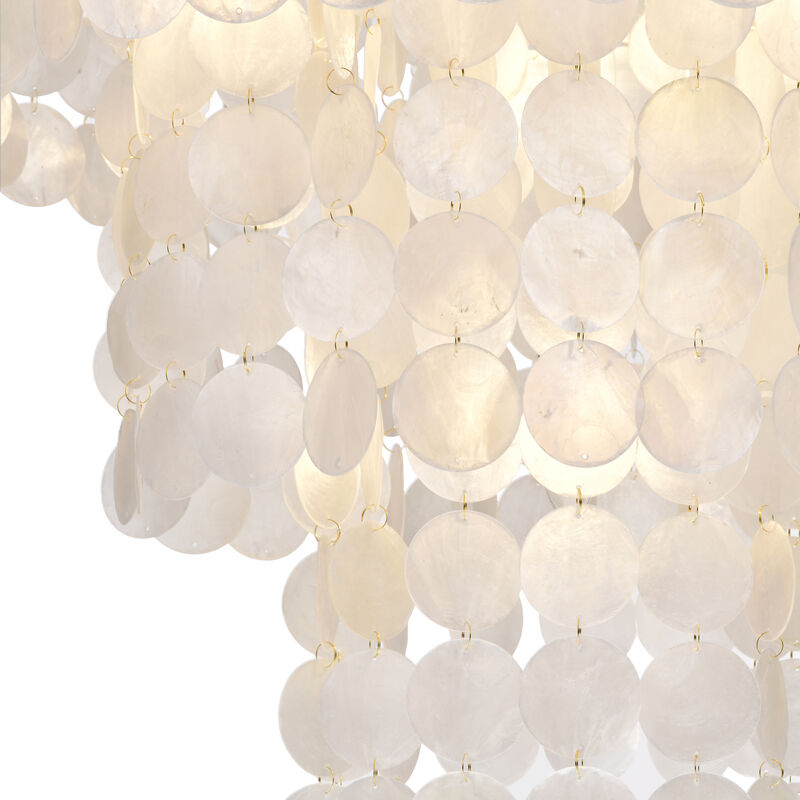 Kira 20.5" 4-Light Glossy Bronze Finish Chandelier with Natural White Shell image number 7