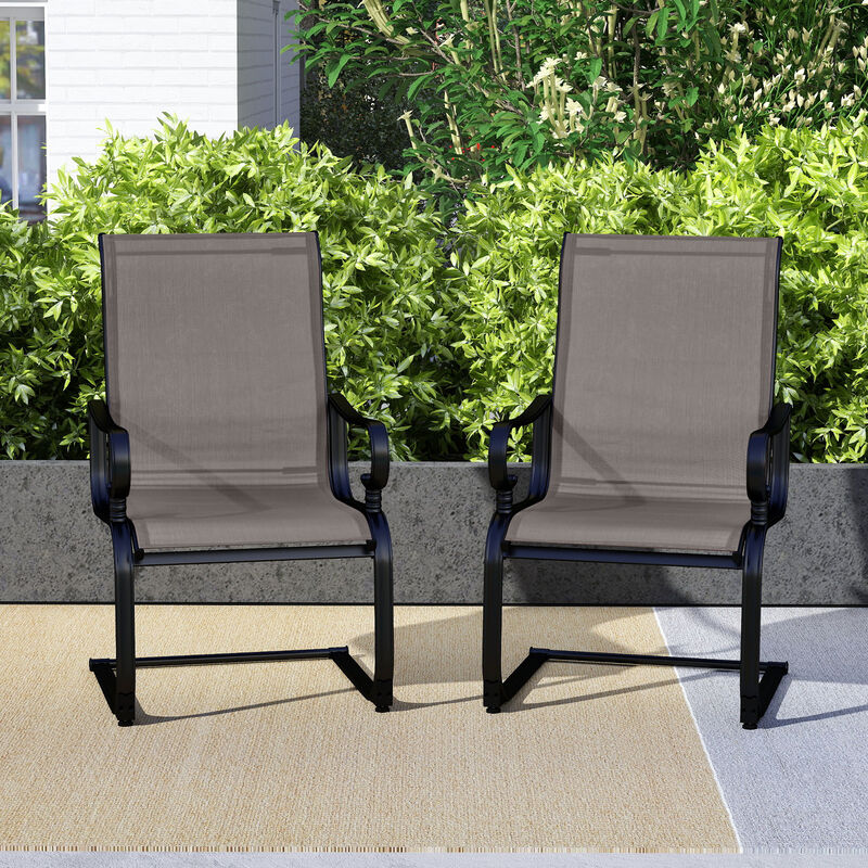 Set of 2 Patio Chairs with Quick-drying and Breathable Fabric for Backyard