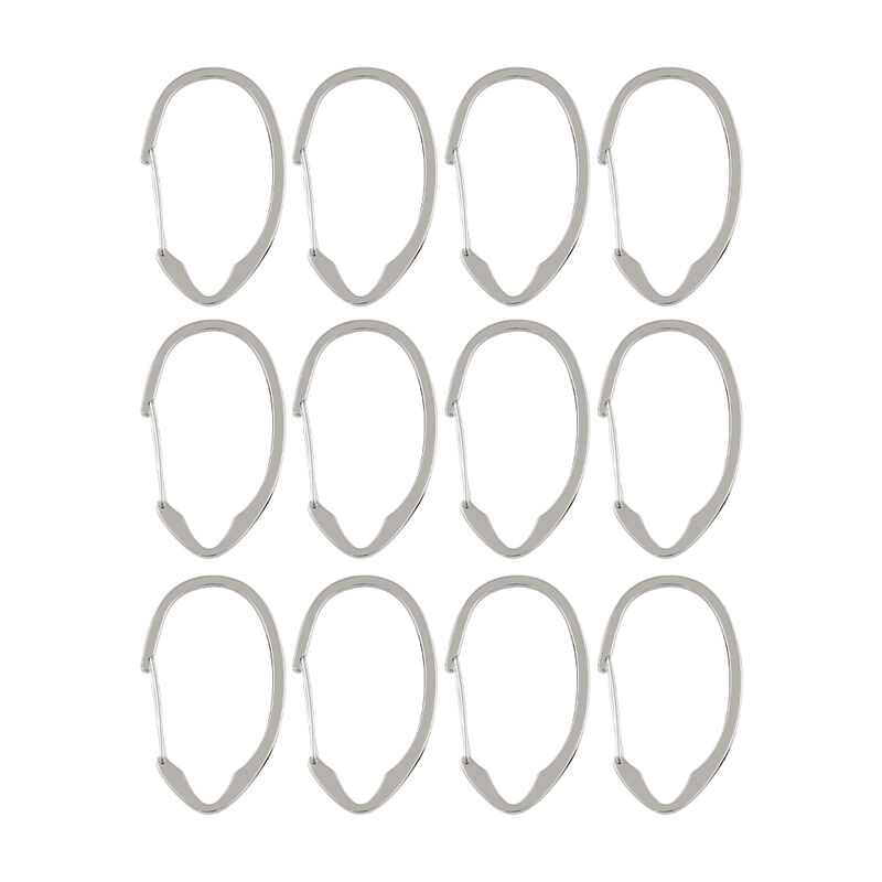 12-Piece Proof Zinc Shower Curtain Hooks with Clasp Closure image number 4