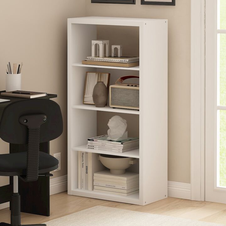 Viola 4-Tier Open Shelf Bookcase, Bookshelf, White