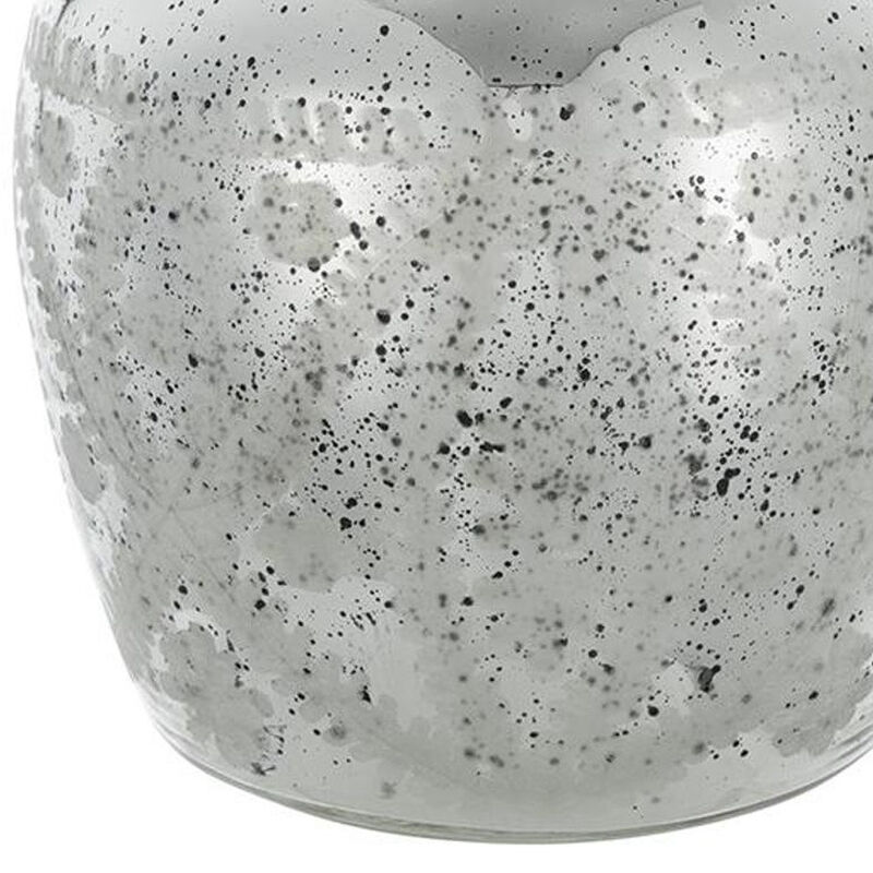 HomeRoots 10" Silver Speckle Glass Table Vase image number 4