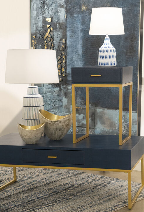 Shagreen Blue Accent Table