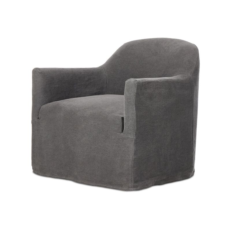Lowell Broadway Denim Slipcover Swivel Chair