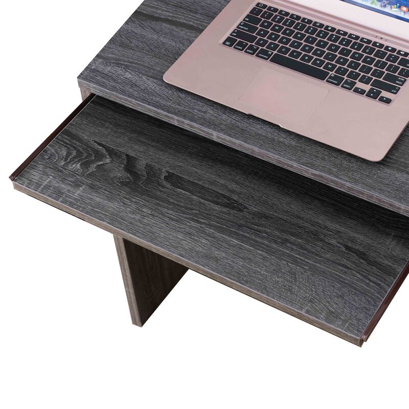 Distressed Grey Home Office Computer Desk with 2 Hide Away Shelves