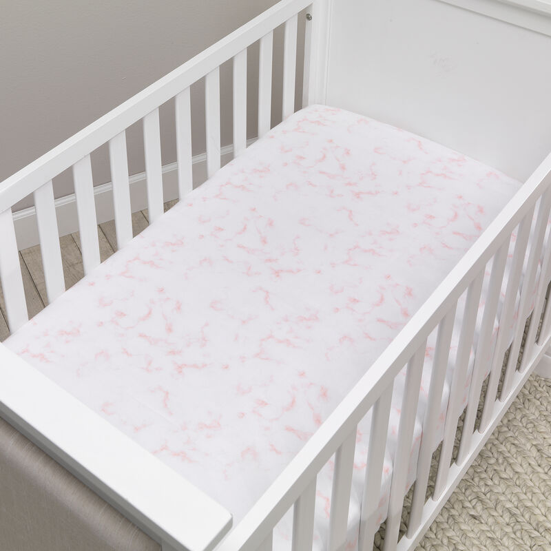Lambs & Ivy Signature Rose Marble Organic Cotton Fitted Crib Sheet