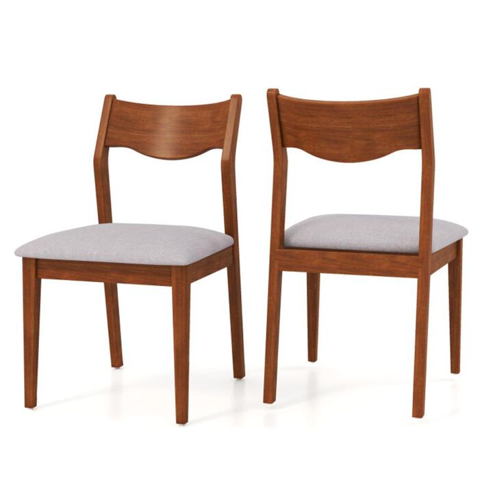 Hivvago Wooden Dining Chair Set of 2 with Rubber Wood Frame and Wide Padded Seat