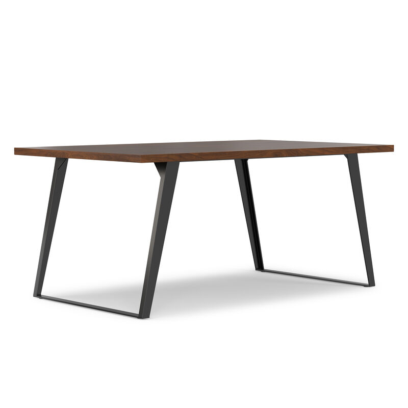 Lowry 66 inch x 40 inch Rectangle Modern Industrial Dining Table in Walnut Veneer image number 0