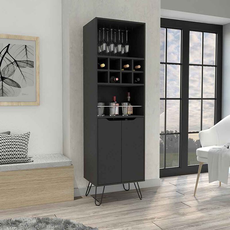 H Bar Cabinet Silhill, Living Room, Black