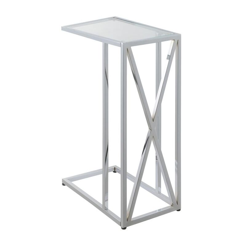 Convenience Concepts Oxford Chrome Glass C End Table