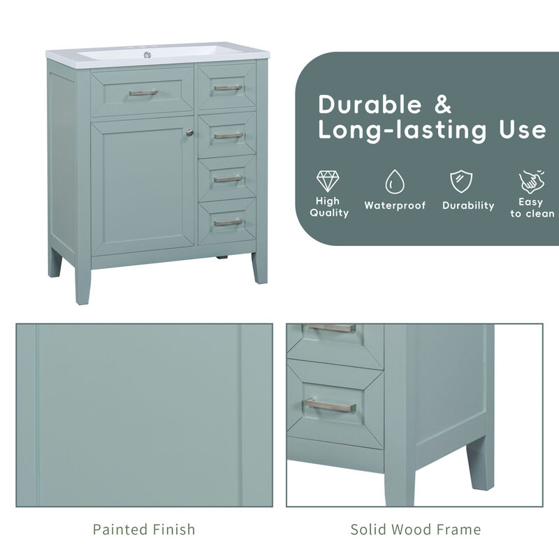 30" Freestanding Bathroom Vanity Base Without Sink image number 6
