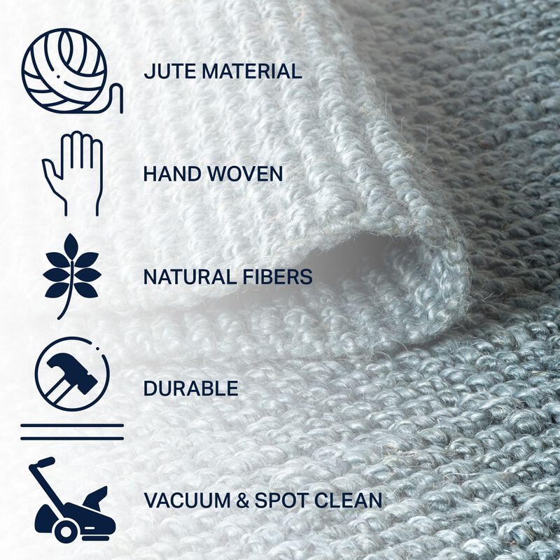 Pata Hand Woven Chunky Jute with Fringe Area Rug