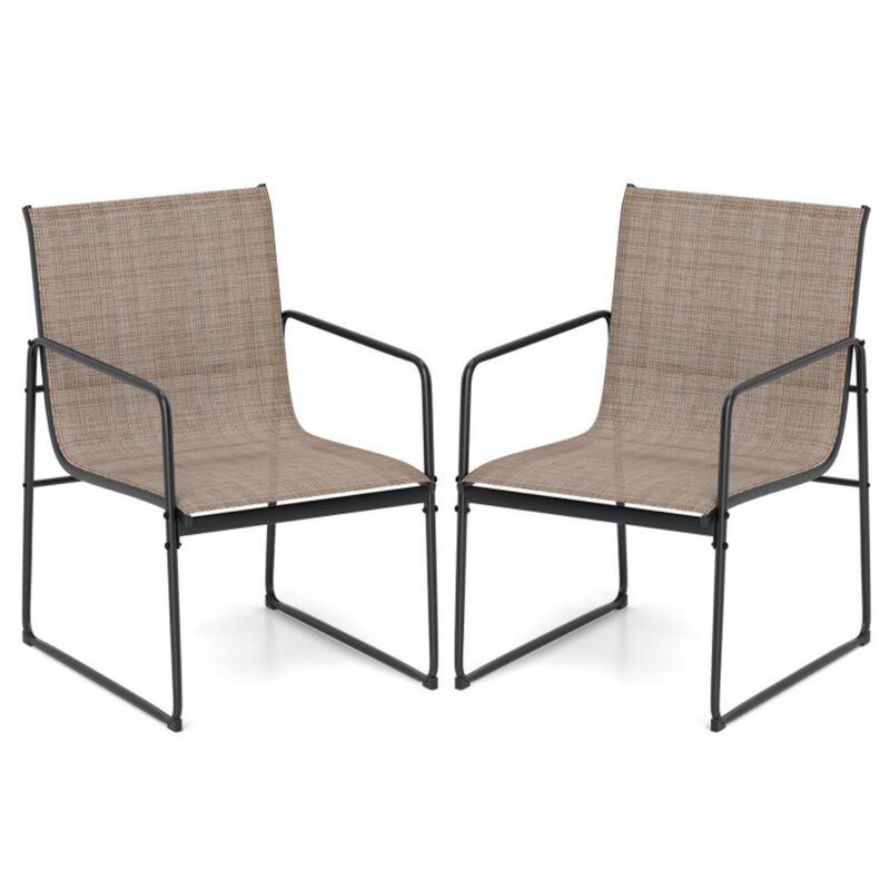 Hivvago Outdoor Dining Chairs Set of 2 Patio Furniture Chair with Breathable Seat and Backrest