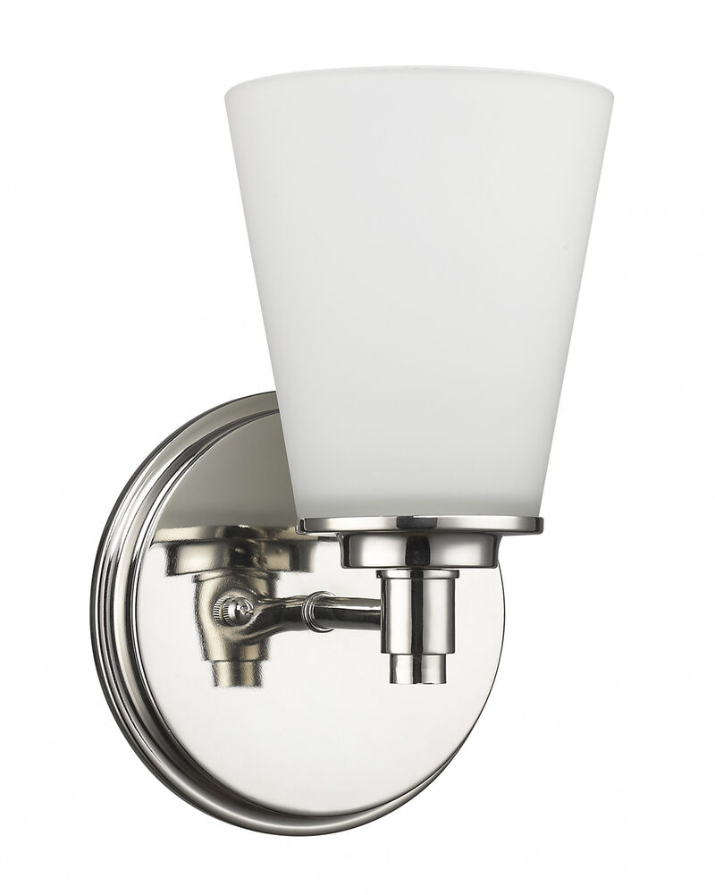 Hivvago Silver Wall Light with Frosted Glass Shade