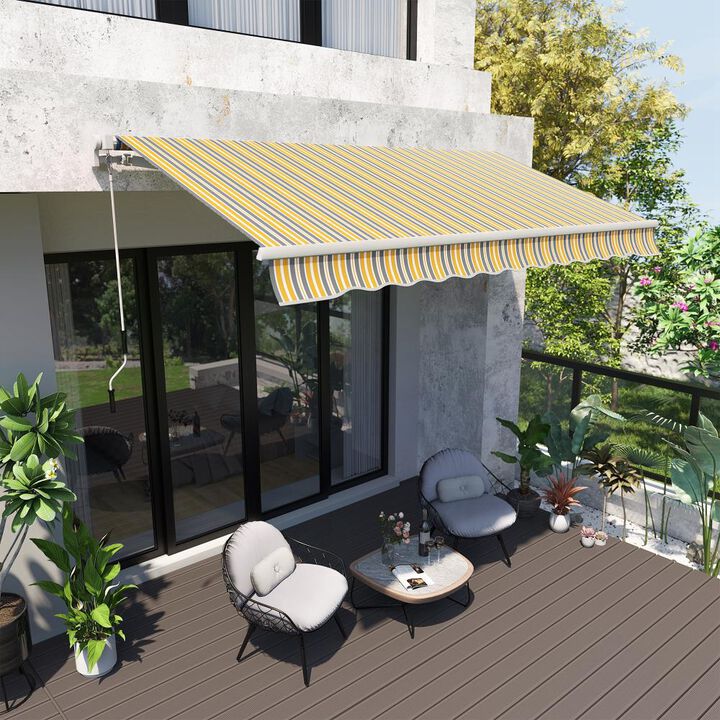 Hivvago Space-Saving Retractable Awning for Patio or Deck