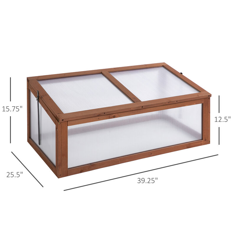 Hivvago Wooden Cold Frame Greenhouse with Polycarbonate Panels image number 2