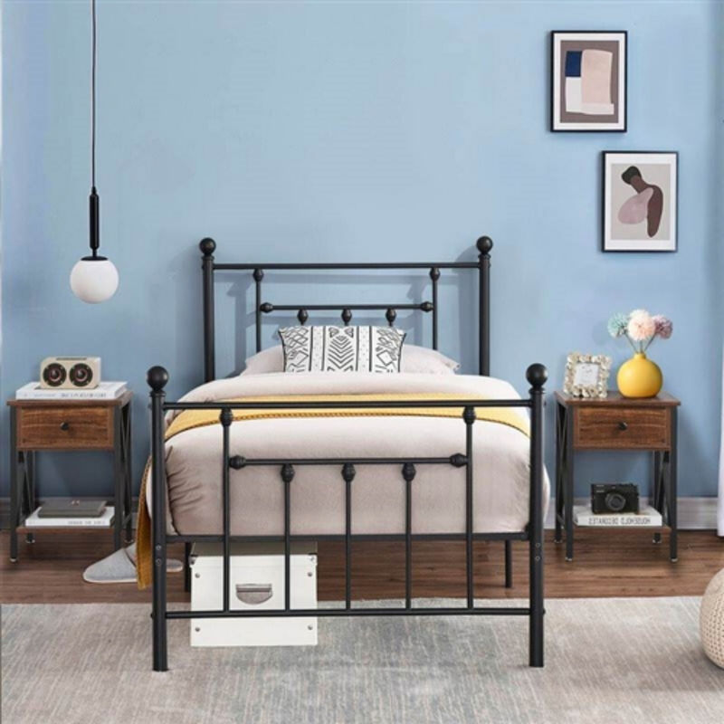 Set of 2 End Tables With 1 Drawer For Living Room And Bedroom