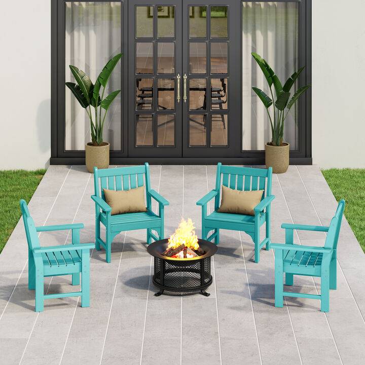 WestinTrends Outdoor Patio HDPE Adirondack Dining Arm Chairs (Set of 4)