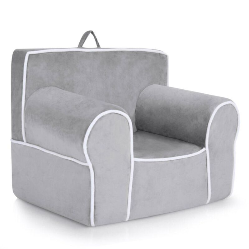 Hivvago Upholstered Kids Sofa with Velvet Fabric and High-Quality Sponge