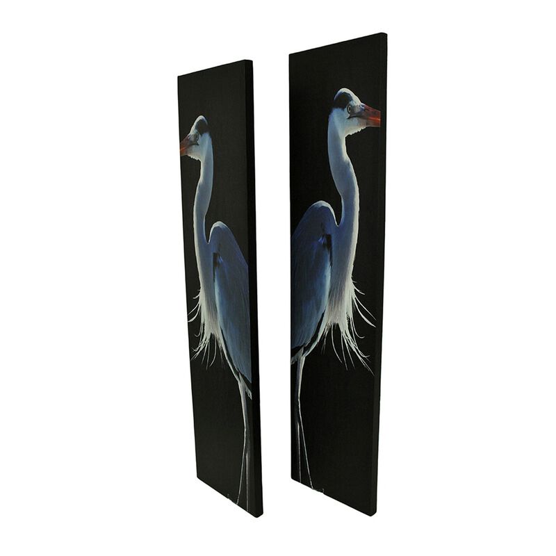 42 In Twin Herons Black And White Canvas Print Set image number 1