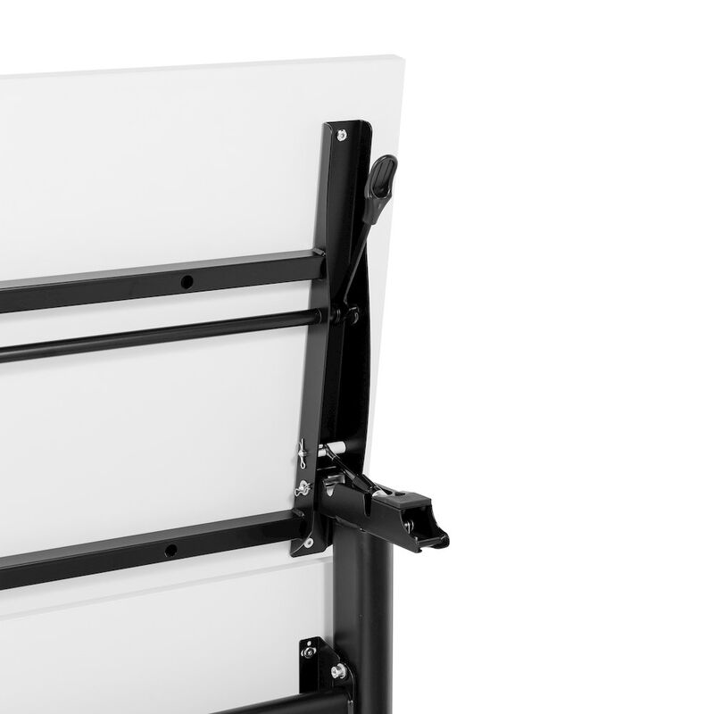Flash Furniture 60" x 24" Nesting Flip Training Table with T-Legs, Modesty Panel, White Tabletop image number 8