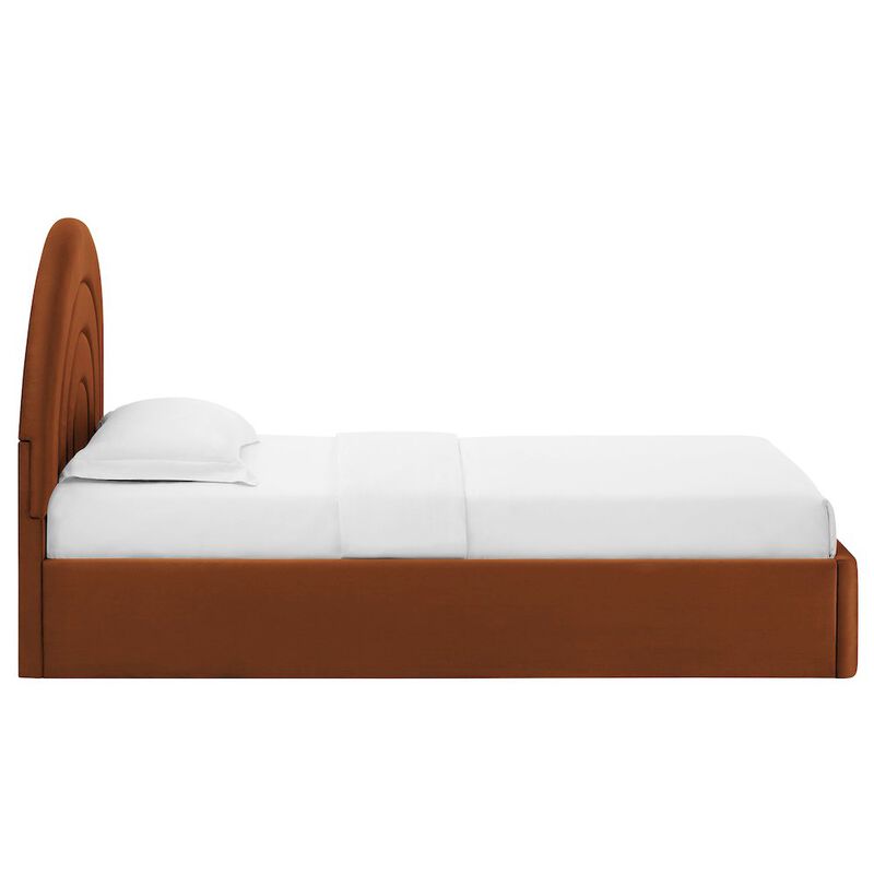 Solana Arched Performance Velvet Twin Platform Bed image number 4