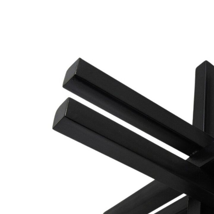 Accent Decor with Metal Double Jack Design, Black - Benzara