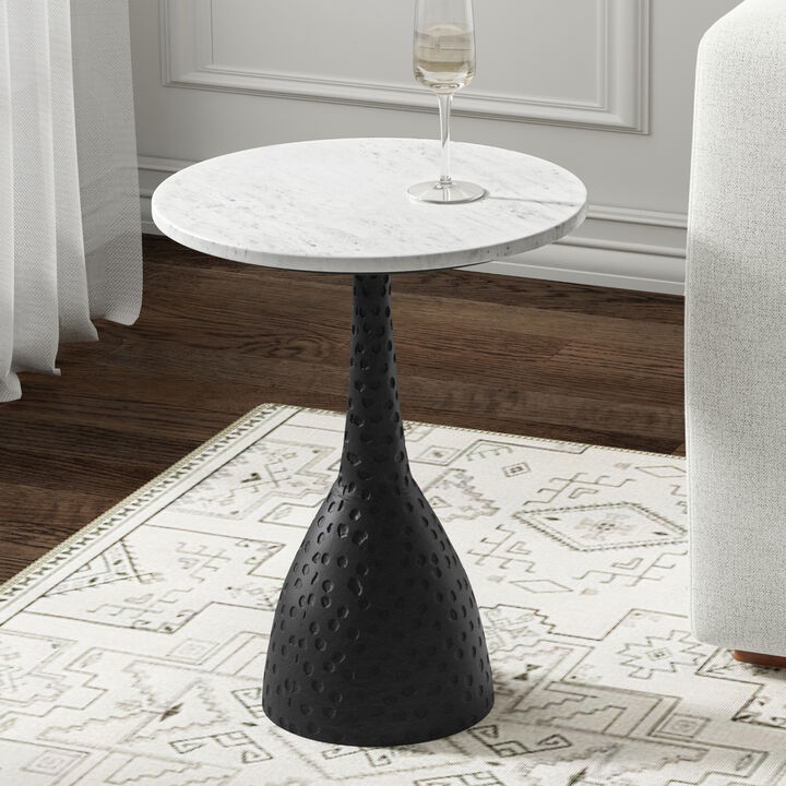 Myles Contemporary Modern 16 inch Wide Metal Side Table in Black