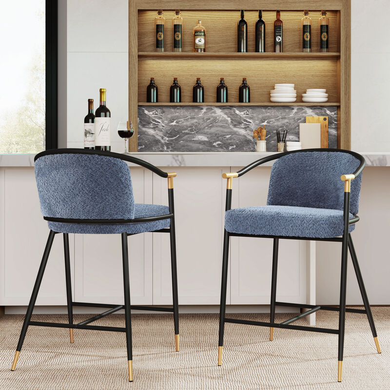 Merax Set of 2 Contemporary Upholstered Counter Stools image number 1