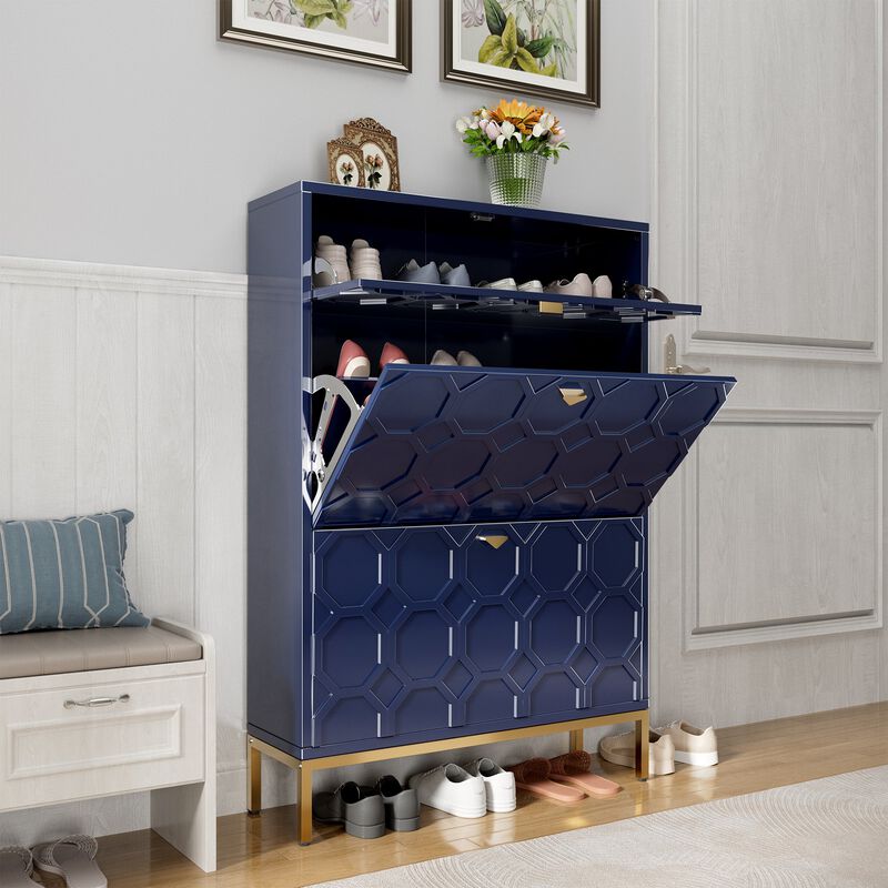46.6 in. H x 31.5 in. W. MDF Shoe Storage Cabinet 24-Pair image number 2