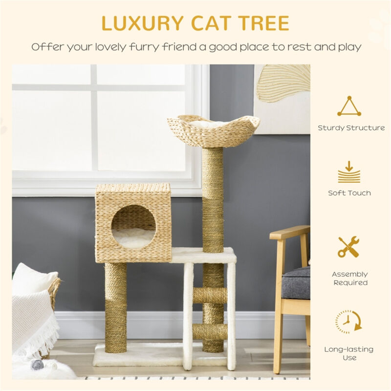 Multi-Level Cat Tree Tower with Scratching Posts, Condos & Perches for Indoor Cats